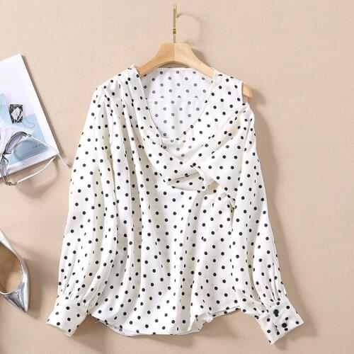 QUALITY Newest HIGH Fashion 2021 Designer Blouse Womens Long Sleeve Polka Dot Blouse Tops