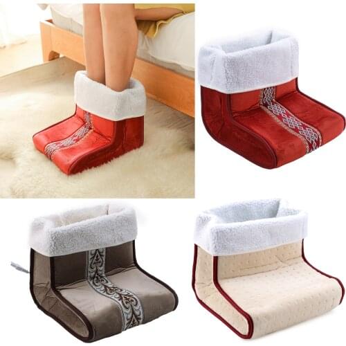 Winter Electric Foot Warmer Massager 5-Gear Warmer Cushion w/ Removable Lining Heats Control Settings Warmer Cushion Foot Warmer