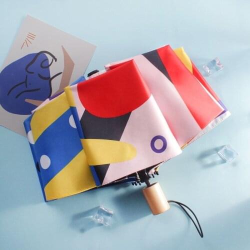 Folding Umbrella Rain Women Parasol Ladies Umbrellas Sun Umbrella Mini Black Uv Pocket Travel Paraguas Rain Gear B65