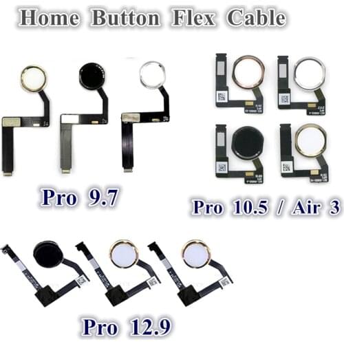 10Pcs Home Button Flex Replacement for iPad Pro 9.7 10.5 12.9 1st 2nd Gen Air 2 Air 3 Home Button Menu Key Flex Cable Assembly