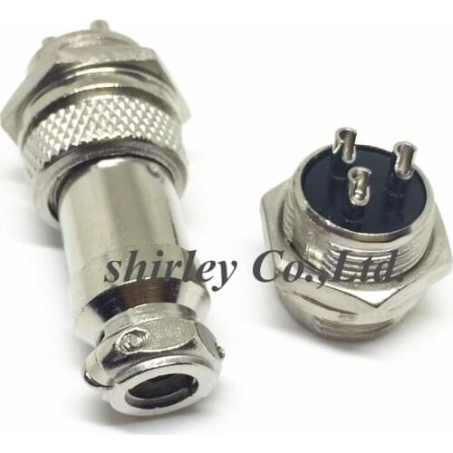 100Pair=200Pcs GX16 GX16-3 3P 3Pin 16mm Male & Female Wire Panel Connector Circular Aviation Connector Socket Plug