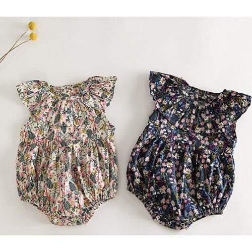 2021 Baby Clothes Summer Baby Romper Sleeveless Floral Print Rompers Kids Baby Girl Jumpsuit Print Overalls Newborn Clothes