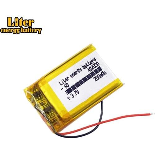 3.7V,200mAH,402030 Polymer lithium ion / Li-ion battery for TOY,POWER BANK,GPS,mp3,mp4,cell phone,speaker