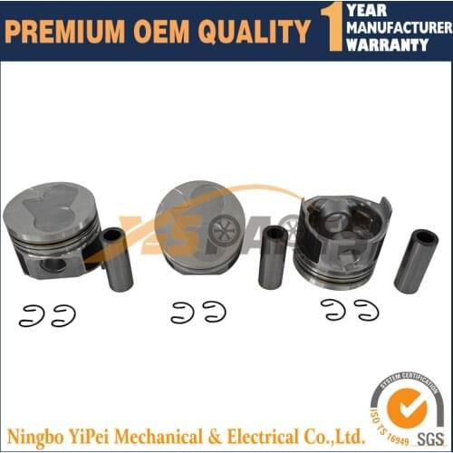 3 set Piston Kit STD For Kubota D1105