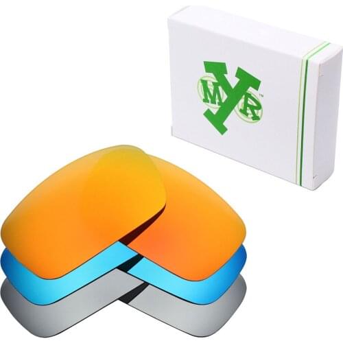 3 Pairs Mryok POLARIZED Replacement Lenses for Oakley Crankshaft Sunglasses Ice Blue & Fire Red & Silver Titanium
