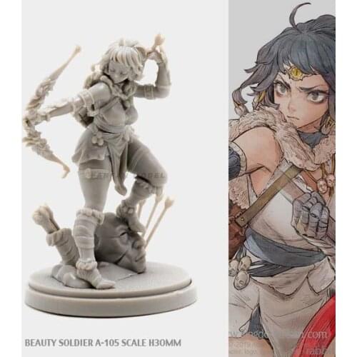 30MM Resin Figure Kits BEAUTY SOLDIER Goddess Series self-assembled A-105