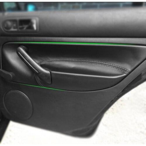 4pcs Car Interior Microfiber Leather Manual Control Window Door Handle Panel Cover Trim For VW Golf 4 MK4 Jetta Bora 1998 - 2005