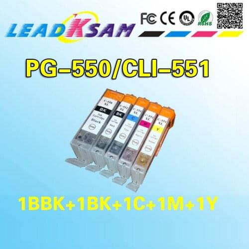5x ink cartridge PGI550 PGI550 CLI551 replace for IP7250 MG5450 MX925 MG5550 MG6450 MG5650 MG6650 IX6850
