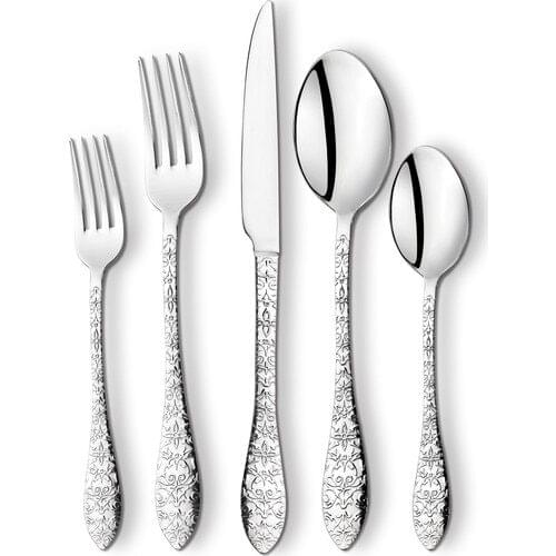 85 piece set Fork Spoon Flatware set-Cutlery Set Spoon Fork Set Kitchen Utensils Sets Tableware Sets