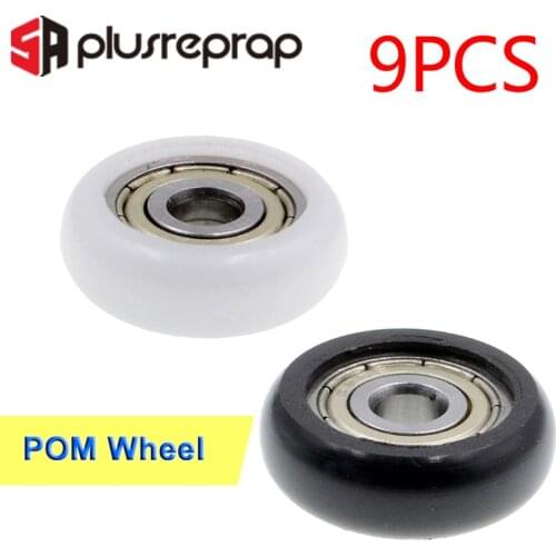 9PCS 625ZZ POM Bearings Passive Round Roller Wheel with Kossel Nylon Plastic Wheel 5x21.5x7mm for 3D Printer Parts