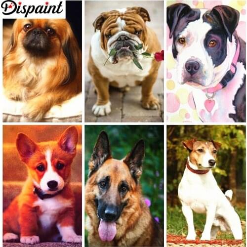 Dispaint Full Square/Round Drill 5D DIY Diamond Painting "Animal dog landscape" 3D Embroidery Cross Stitch 5D Home Decor Gift