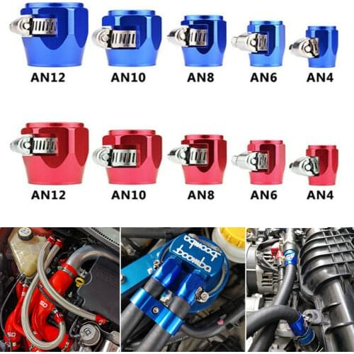 AN4 6 8 10 12 Oil Fuel Hose Clamp End Finisher HEX Finishers Aluminum Hose Connectors Hose Clamps