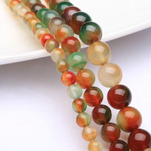 Natural Peacock Double Colored Agates Beads DIY Handmade Jewelry Making Accessories Loose Stone Beads Pick Size 6/8/10/12mm
