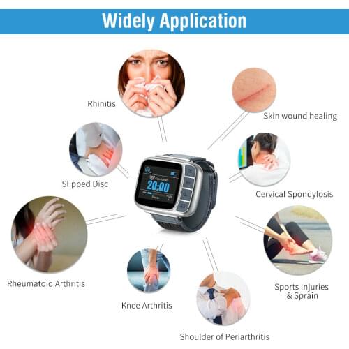 Household Pain Aches Relief Laser Physiotherapy Wrist Watch Diode LLLT for Diabetes Diabetic Hypertension Control High Blood