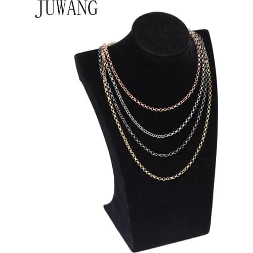 JUWANG 2020 New O-link Chain Necklaces Punk Style Copper Women Men Necklace For Handmade DIY Jewelry Making Accessories