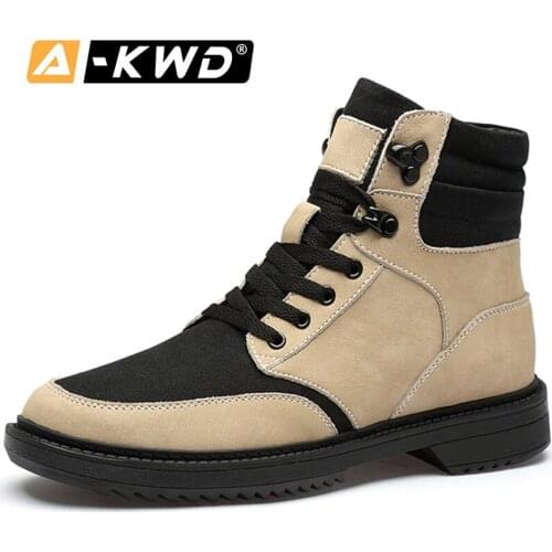Black Autumn Breathable Tooling Shoes High Top Winter Boots Men Plus Size 37-46 Men Snow Boots Snowboots Winter Sneakers for Men