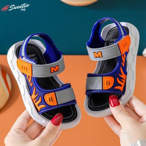 Baby Sandals Flame Pattern Boy Sandals Soft Sole Anti-slip Boys Girls Children Shoes
