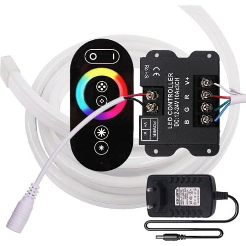 12V RGB Neon Light with Touch Remote Control 5050 60Leds/m Flex Neon Rope Lights EU US Waterproof Neon Strip Ribbon Diode Tape