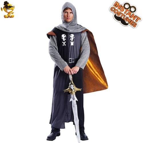 Adult Cool Knight Costume Party Purim Party Clothing Halloween Cosplay Warrior Outfits Clothes for Male