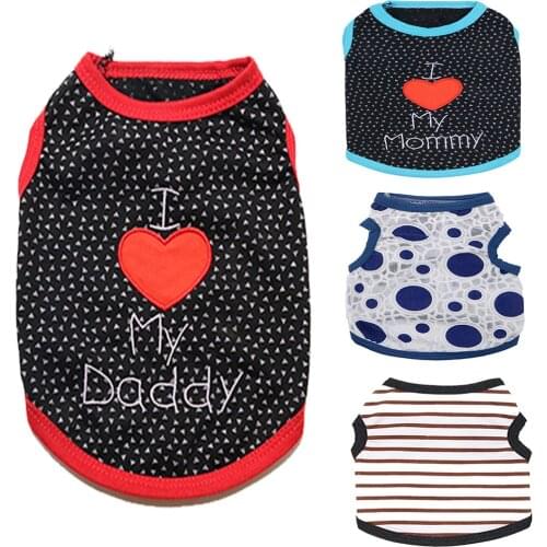 Summer New Pet Dog Clothes Wave Dot Love Lace Vest Comfortable Breathable T-shirt Puppy Dog Spring and Summer Clothes
