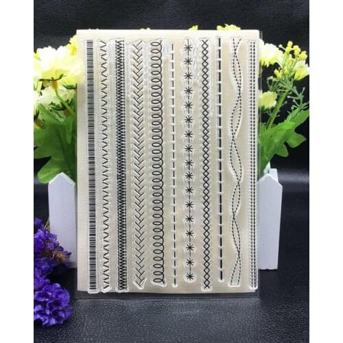 Line stamp Clear Stamp for Scrapbooking Transparent Silicone Rubber DIY Photo Album Decor A311
