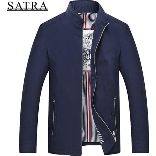 SATRA 2021 New Arrival Spring Autumn Casual Solid Slim Bomber Jacket Men, Mens Fashion Trend Baseball Wind Coat Jacket