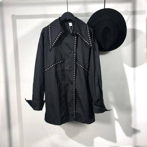 Owen seak Men Casual Shirt Gothic Mens Clothing Hip Hop Tops Tees Autumn Oversized High Streetwear Long Sleeves Black Shirt