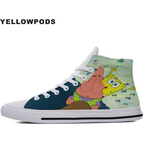 Mens Casual Shoes Cartoon Handiness SpongeBoba SquarePants Patrick Star Squidward Tentacles Lightweight Breathable Casual Shoes