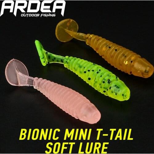 12PCS Soft Lure Small T-tail Worm Spring Green Swimbait 35mm/0.6g Wobblers Artificial Silicone Bait Shrimp Trout Fishing Tackle