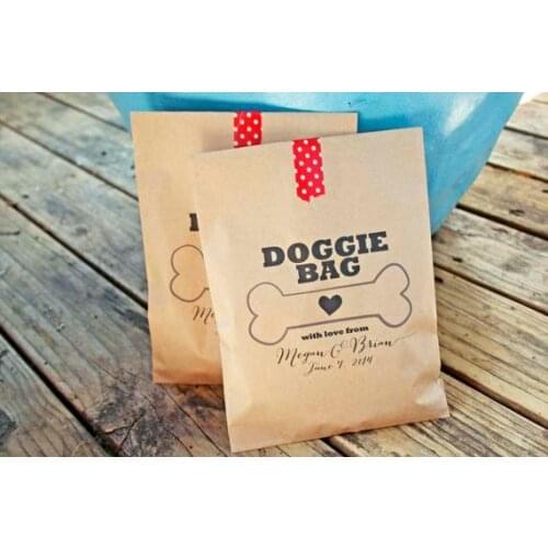 Personalize text Kids or Puppy Birthday wedding Doggie Bag Party Bag, Dog Lovers Ceremony Bakery Cookie gifts candy pouches