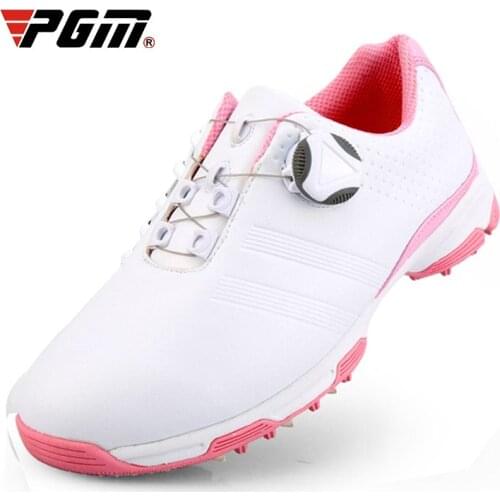 PGM Women Golf Shoes Waterproof Slip Resistant Mesh Breathable Sneakers Ladies Spikes Nail Training Golf Shoes