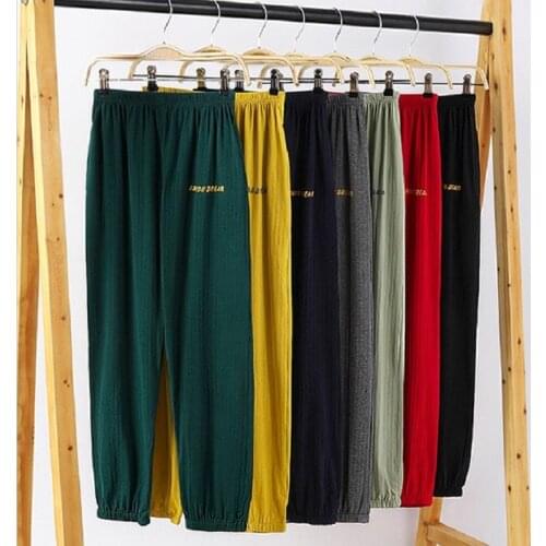 Summer Pants Women Cotton Long Pajamas Wide Home Clothes Large Size Loose Light Pajamas Fashion Homewear Trouser Suits Lounge