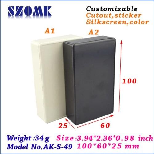 Plastic enclosure for PCB electronic project case (2 pcs) 100*60*25mm diy electronic box industrial enclosure
