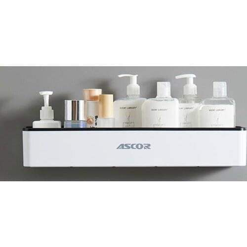 Bathroom Shelf Shower Caddy Organizer Wall Mount Shampoo Rack With Towel Bar No Drilling Kitchen Storage Bathroom Accessories