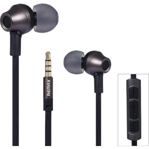 Remax RM-610D 3.5mm Flat Wire Stereo Headsets In-Ear Earphone with Microphone 2020 new