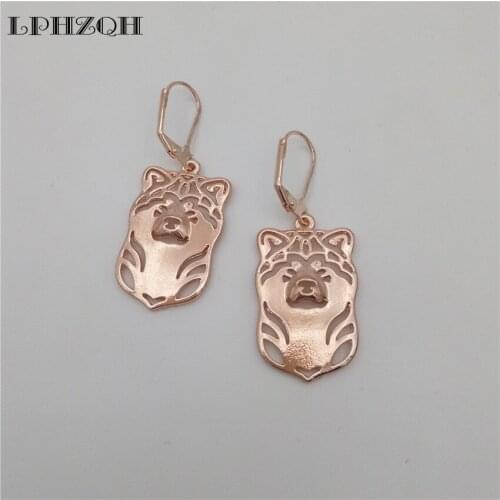 LPHZQH 2017 Fashion Alloy Pretty Hiphop Japanese Akit Dog Earings For Women Girl Lovers Jewelry Unique Christmas Birthday Gift