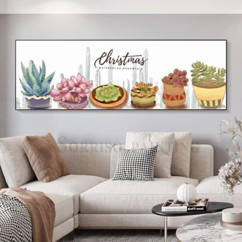 Nordic Potted Plant Of Cactus And Cinnamon Canvas Painting Bedroom Pictures Wall Art Posters For Living Room Home Decor Prints