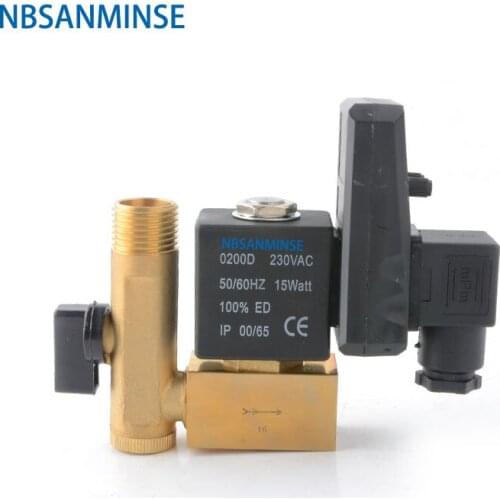 SR - C - 15 Electronic Drain Valve G1/2 " Air Compressor Brass Valve DC24V AC220V 1.6Mpa Auto Drainer NBSANMINSE