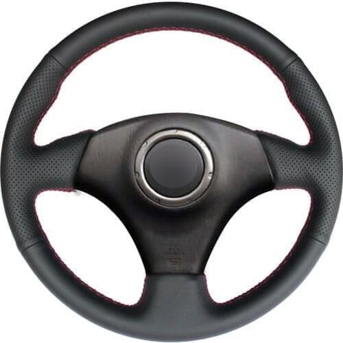 Hand-stitched Black Genuine Leather Car Steering Wheel Cover for Toyota RAV4 Celica Matrix MR2 Supra Voltz Caldina MR-S