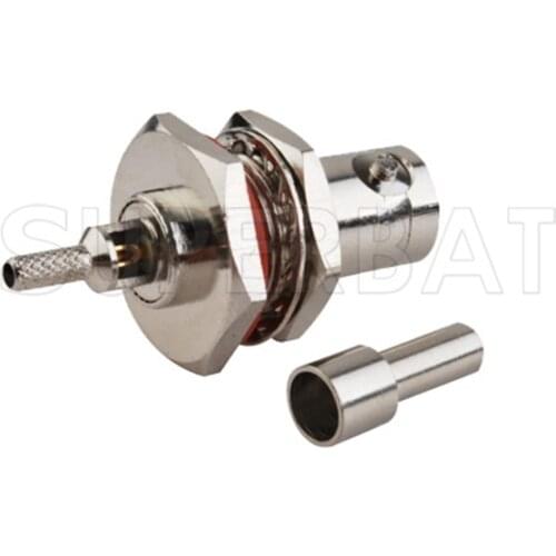 Superbat 10 pcs RP-BNC Connector Crimp Jack(Male Pin) bulkhead O-ring for LMR100