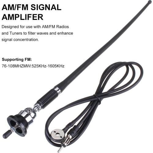 General Motors Fm Am Radio Antenna Flexible Roof Mast Antenna Universal Fit Signal Antenna Aerial With Extension Cable 43cm