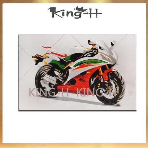 The driver of the car, motorcycle photos handmade oil paintings about abstract painting art wall hung landscape image for home d