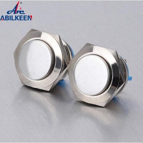 16/19/22MM Waterproof IP67 Stainless Steel High Round Head 1NO Momentary/ Self locking Metal Push Button Switch