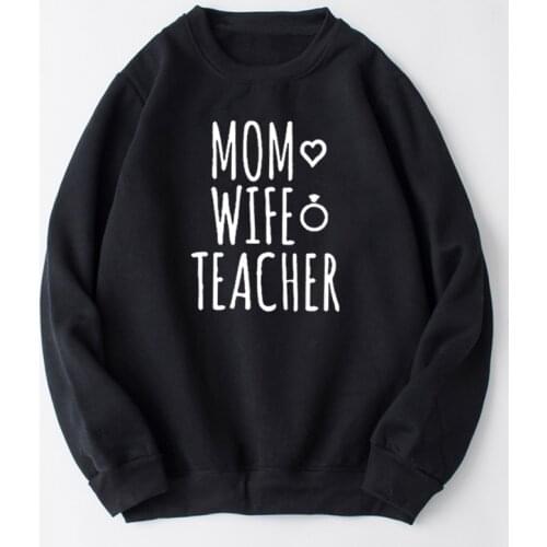 ZBBRDD Mom Wife Teacher Mothers Day Funny Gift for MAMA Sweatshirt CrewNeck Fashion Full Long Sleeve Top Shirt Cotton Pullover