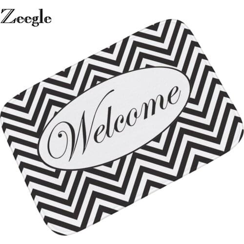 Zeegle Welcome Mats Home Doormat Outdoor Absorbent Table Chair Floor Mats Bathroom Rug Non-slip Bedroom Carpet Foot Mat