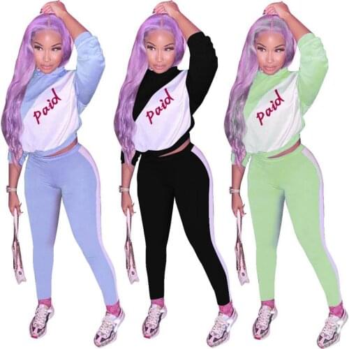 Ready to Ship fall clothing for women Fashion casual letter2 piece set women clothing