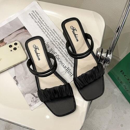 AECU Womens Sandals Thick Heel Non-slip Slippers Casual Slippers Beach Womens Shoes Slippers Sandals Two Ways To Wear