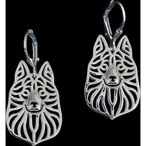 Womens Metal Alloy Pet Dog Earrings Fashion Schipperke Jewelry Drop Earrings Drop Shipping
