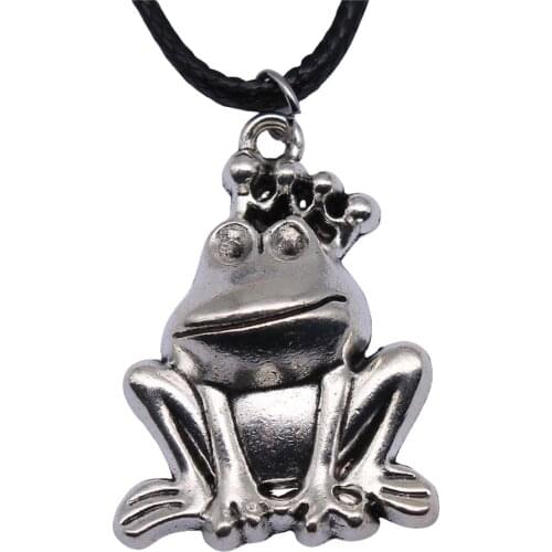 1 Piece Jewelry Necklace For Women 34x25mm Frog Prince Frog Charms Pendants Necklace Female Gift Fashion