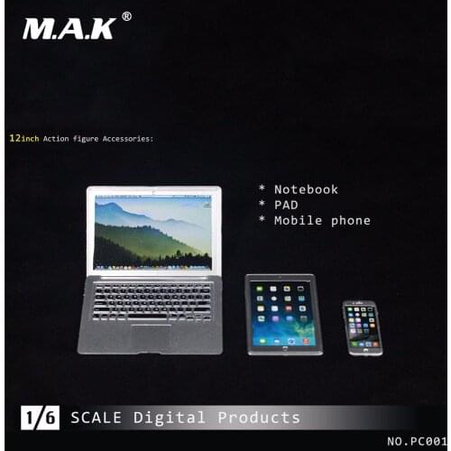 1/6 Scale Figure Accessories Digital Products Notebook &Pad &Moible Phone Models For 12 Inches Action Figure